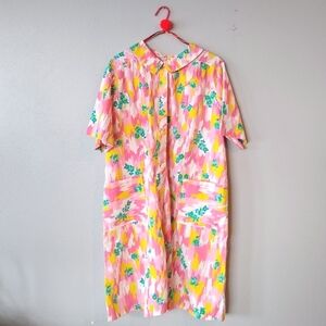 Vintage JC Penney Gaymode Pink Floral Housecoat